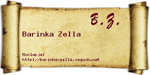 Barinka Zella névjegykártya
